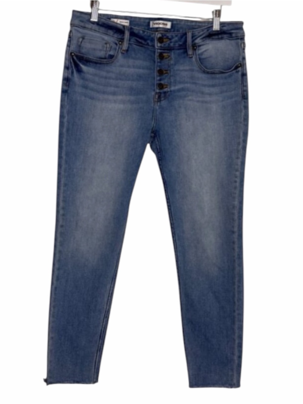 Vigoss Marley Skinny Jeans Button Fly Crop Denim Pants Women Blue 31